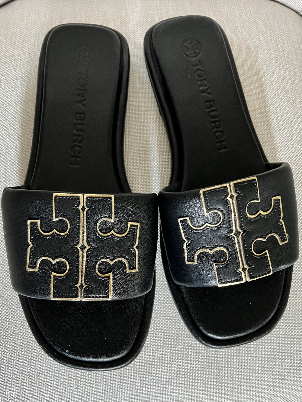 Tory Burch Nappa Leather Double T Sport Slide — Size 8 - Picture 7 of 9